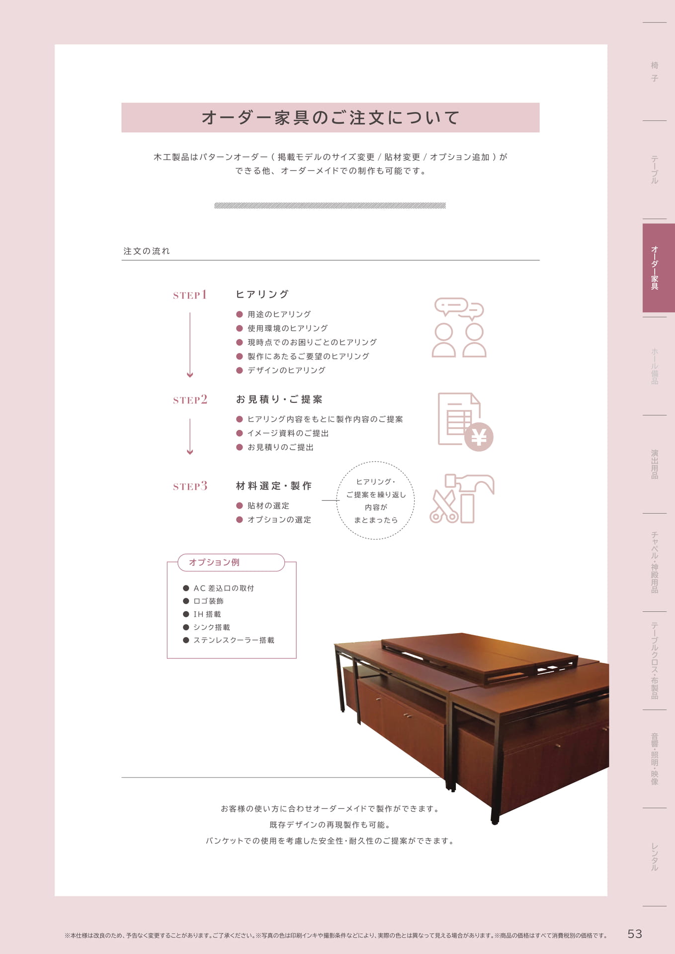 53 Page　コボリ　オーダー家具　ご注文方法